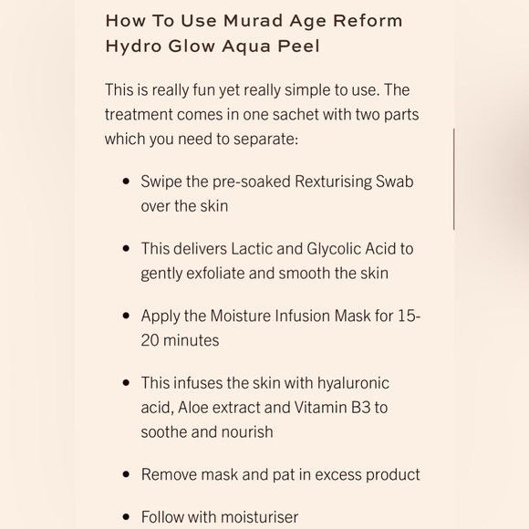 New Rare 2 Step Murad Hydro-Glow Aqua Peel Age Reform Mask - plus gift - - Picture 5 of 5
